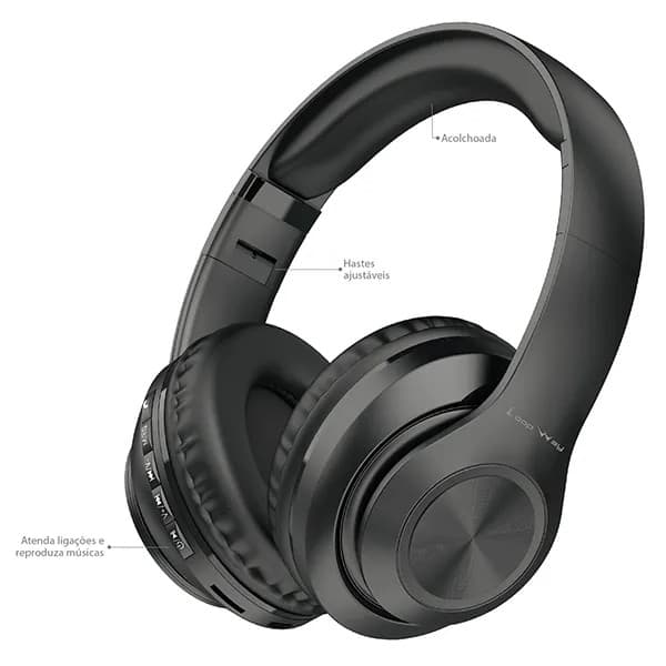 Headphone Bluetooth 6.0, P2, Microfone Integrado, Preto, STN-39, Loop Way - CX 1 UN Headphone Bluetooth 6.0, P2, Microfone Integrado, Preto, STN-39, Loop Way - CX 1 UN