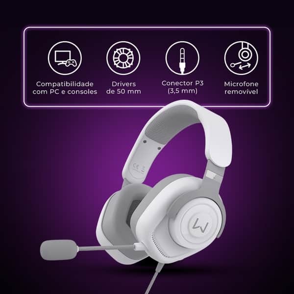 Headset Gamer P3 PH700 branco Warrior CX 1 UN Headset Gamer P3 PH700 branco Warrior CX 1 UN