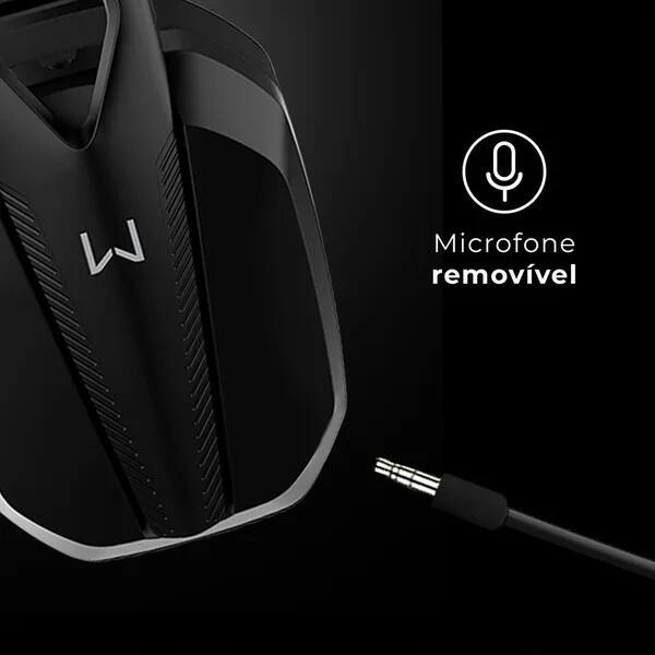Headset Gamer PH704, Conexão USB, Bluetooth, P3, Microfone Removível, Compatibilidade PC, PS4, PS5, laptop, Mac, Xbox One, Nintendo Switch e dispositivos mobile, Preto, Warrior - CX 1 UN Headset Gamer PH704, Conexão USB, Bluetooth, P3, Microfone Removível, Compatibilidade PC, PS4, PS5, laptop, Mac, Xbox One, Nintendo Switch e dispositivos mobile, Preto, Warrior - CX 1 UN