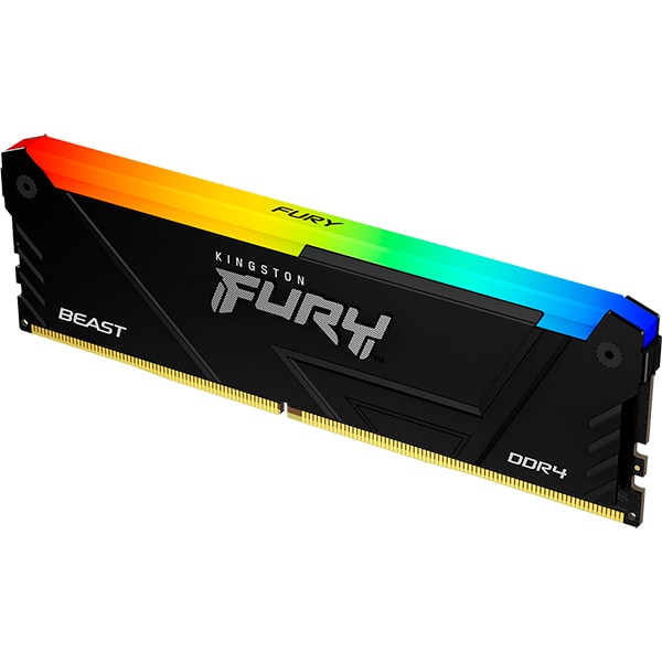 Memória RAM Kingston Fury Beast, 16GB (1x16GB), 3200MHz, DDR4, CL16, DIMM, RGB, Preto, KF432C16BB12A - BT 1 UN