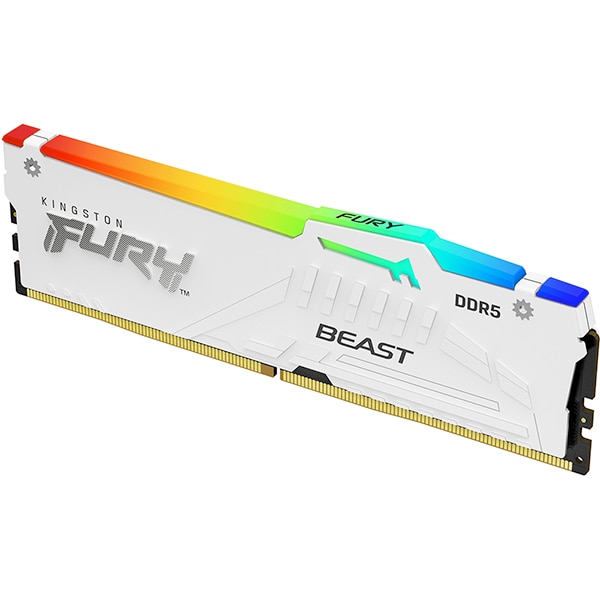 Memória RAM Kingston Fury Beast, 16GB (1x16GB), 6000MHz, DDR5, CL36, DIMM, RGB EXPO, Branca, KF560C36BWEA-16 - BT 1 UN