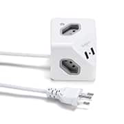 Protetor de linha Cubo Powercube com 3 Tomadas de 3 Pinos + 2 conexões USB, 10A, 1,5m, 46REX303CU, Elgin - CX 1 UN