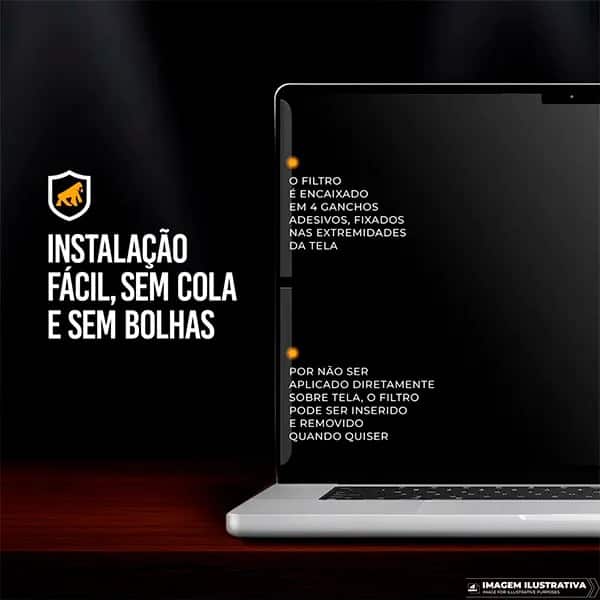 Filtro de privacidade para notebook de até 15,6", GS-12357, Gshield - PT 1 UN