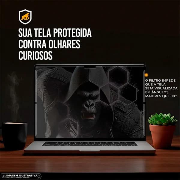 Filtro de privacidade para notebook de até 15,6", GS-12357, Gshield - PT 1 UN