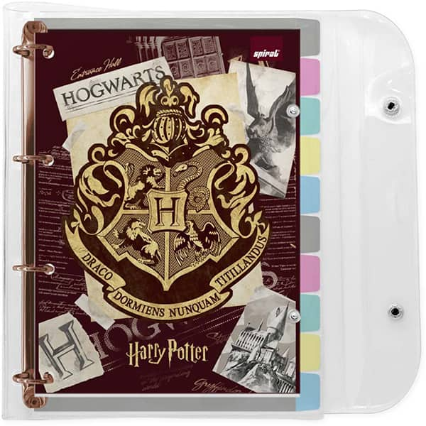 Fichário Universitário 4 Argolas com 200 Folhas, Harry Potter, Hogwarts, 2515633, Spiral Hpt - PT 1 UN