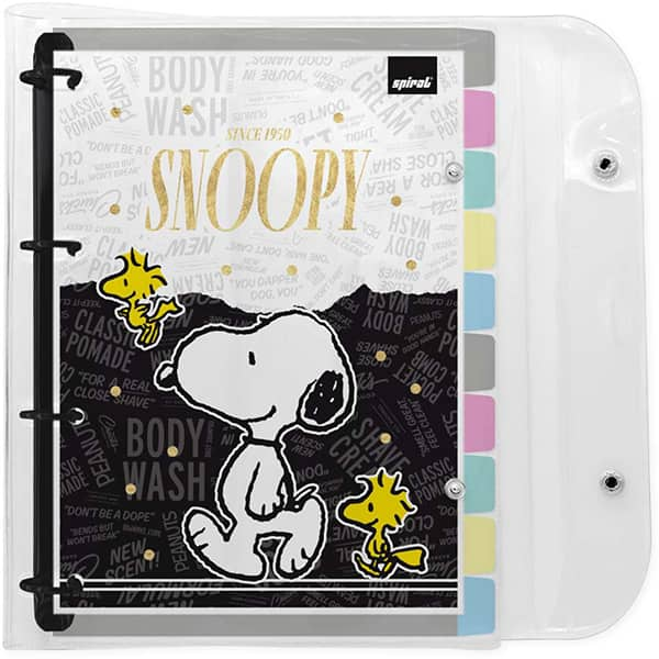 Fichário Universitário 4 Argolas com 200 Folhas, Snoopy, 2515664, Spiral Sno - PT 1 UN