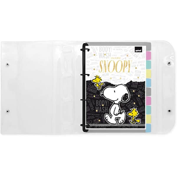 Fichário Universitário 4 Argolas com 200 Folhas, Snoopy, 2515664, Spiral Sno - PT 1 UN