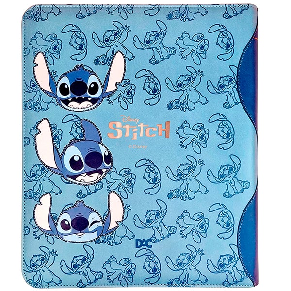 Fichário universitário 4 argolas com zíper Stitch Disney 4827 DAC - PT 1 UN