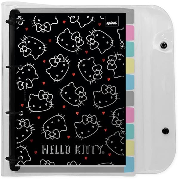 Fichário Universitário 4 Argolas com 200 Folhas, Hello Kitty, 2646804, Spiral Hki - PT 1 UN