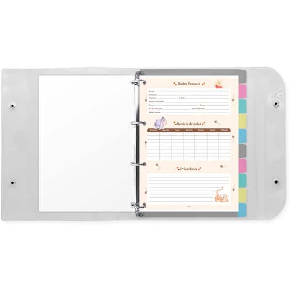 Fichário universitário 200fls 4 arg. Pooh 2646828 Spiral Pooh PT 1 UN