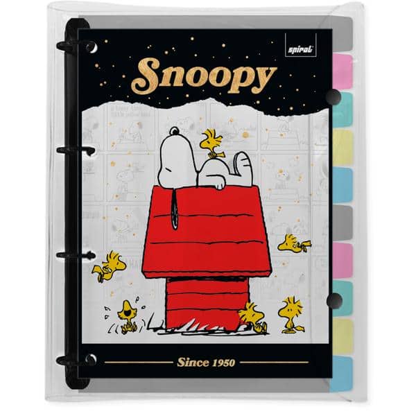 Fichário universitário 200fls 4 arg. Snoopy 2646835 Spiral Sno PT 1 UN