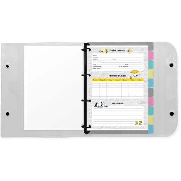 Fichário universitário 200fls 4 arg. Snoopy 2646835 Spiral Sno PT 1 UN