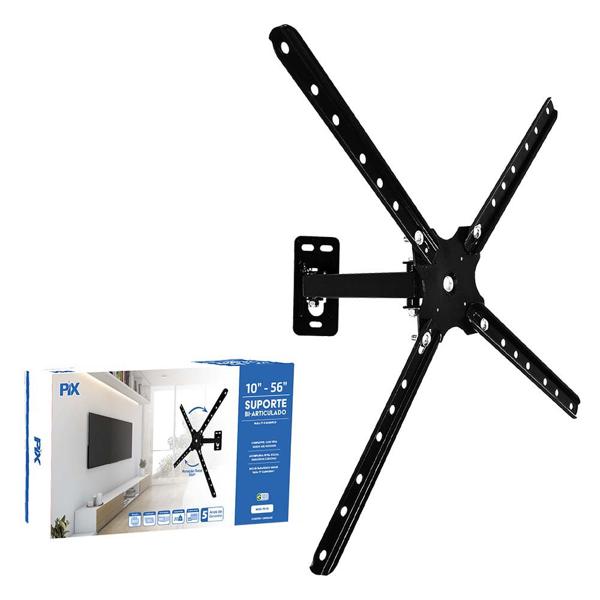 Suporte para TV bi-articulado 10" a 56" Pix, 079-0014 - CX 1 UN