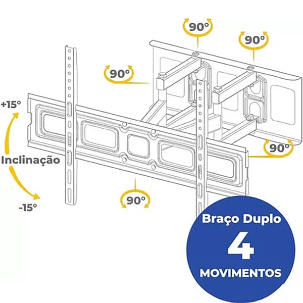 Suporte para TV multiarticulado 32" a 85"AR-E20MDN 28.37.606 Mxt CX 1 UN