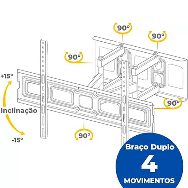 Suporte para TV multiarticulado 32" a 85"AR-E20MDN 28.37.606 Mxt CX 1 UN