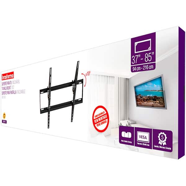 Suporte para TV articulado 37 a 85 polegadas, SBRP615, Brasforma - CX 1 UN