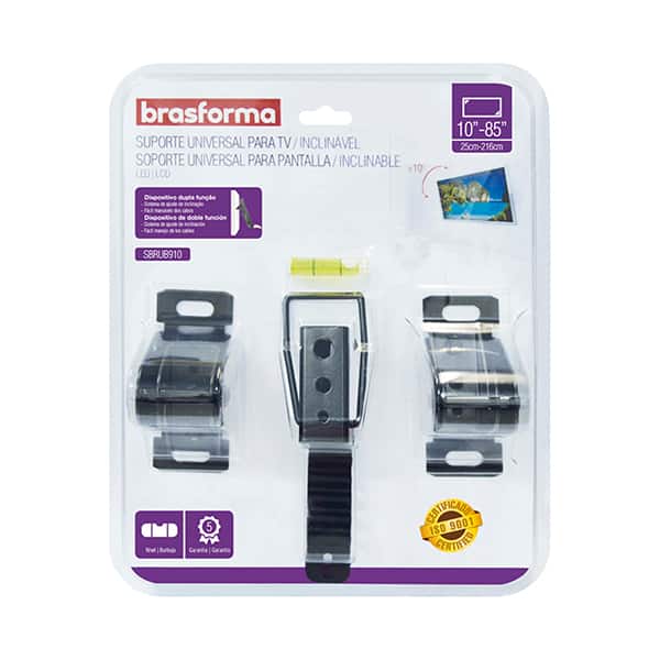 Suporte para TV inclinável, 10 a 85 polegadas, SBRUB910, Brasforma - BT 1 UN