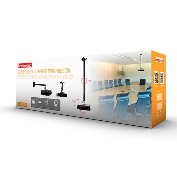 Suporte de teto para projetor, Branco, SBRP756B, Brasforma - CX 1 UN Suporte de teto para projetor, Branco, SBRP756B, Brasforma - CX 1 UN