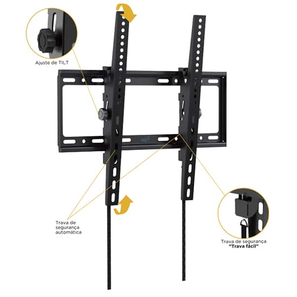 Suporte para TV Multiarticulado 32 a 70 Polegadas, A03V4S, Elg - CX 1 UN Suporte para TV Multiarticulado 32 a 70 Polegadas, A03V4S, Elg - CX 1 UN
