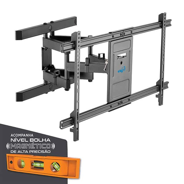 Suporte para TV Multiarticulado 50 a 90 Polegadas, A02V8N, Elg - CX 1 UN Suporte para TV Multiarticulado 50 a 90 Polegadas, A02V8N, Elg - CX 1 UN
