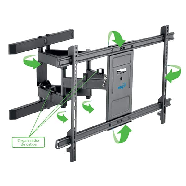 Suporte para TV Multiarticulado 50 a 90 Polegadas, A02V8N, Elg - CX 1 UN Suporte para TV Multiarticulado 50 a 90 Polegadas, A02V8N, Elg - CX 1 UN