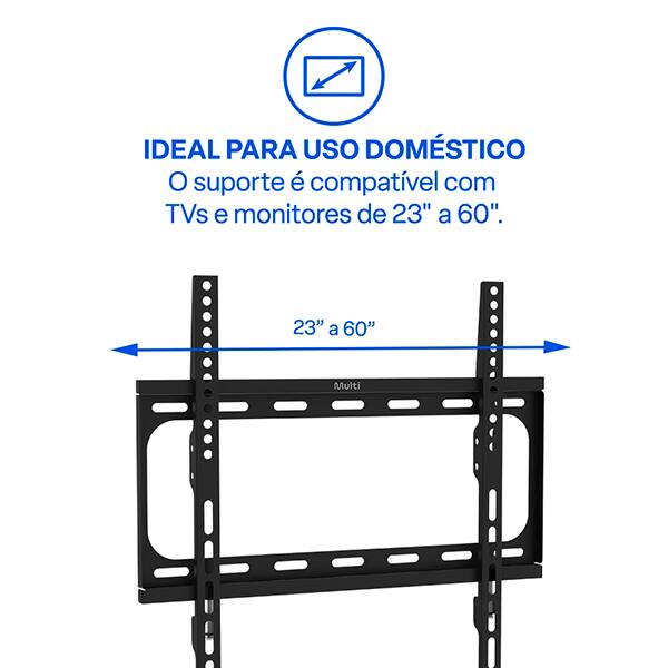 Suporte para TV fixo 23" a 60" SU103 Multilaser CX 1 UN Suporte para TV fixo 23" a 60" SU103 Multilaser CX 1 UN