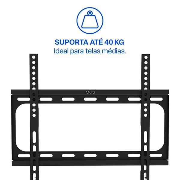 Suporte para TV fixo 23" a 60" SU103 Multilaser CX 1 UN Suporte para TV fixo 23" a 60" SU103 Multilaser CX 1 UN