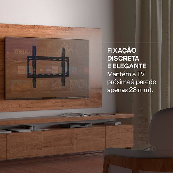 Suporte para TV fixo 23" a 60" SU103 Multilaser CX 1 UN Suporte para TV fixo 23" a 60" SU103 Multilaser CX 1 UN