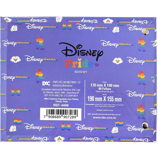 Mini Caderno Argolado 2 argolas, 80 folhas, horizontal, Disney Pride, 4408, DAC - PT 1 UN