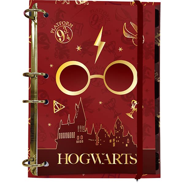 Fichário colegial 4 arg. 144fls + estojo Harry Potter 5290 DAC KT 1 UN