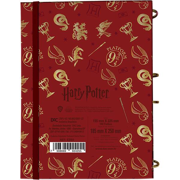 Fichário colegial 4 arg. 144fls + estojo Harry Potter 5290 DAC KT 1 UN