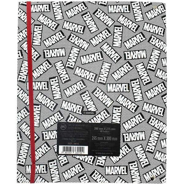 Fichário universitário, 4 argolas, Marvel, 3914, DAC - PT 1 UN