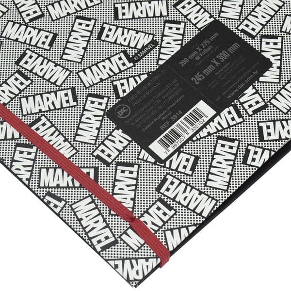 Fichário universitário, 4 argolas, Marvel, 3914, DAC - PT 1 UN