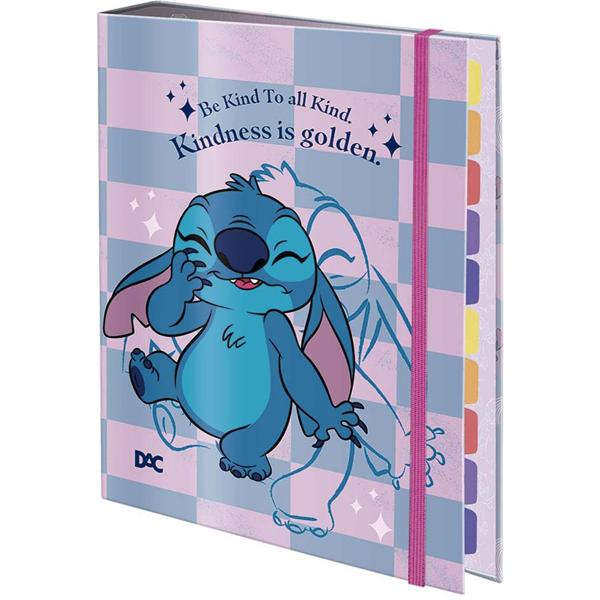 Fichário colegial 4 argolas, 48 folhas, Stitch Disney, 4076, DAC - PT 1 UN