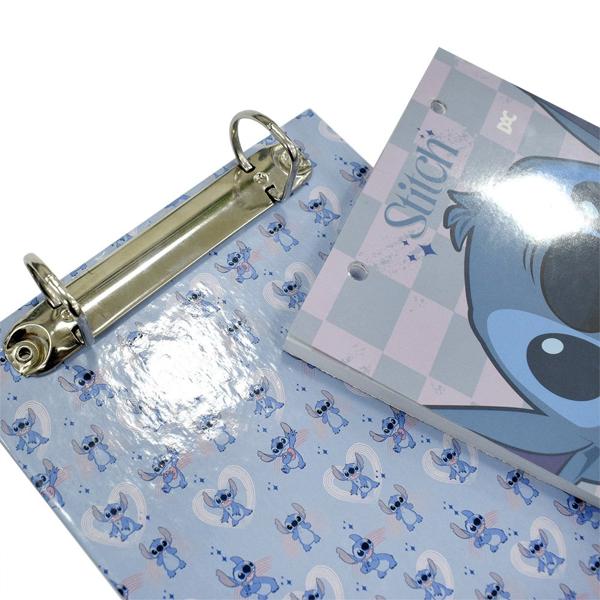 Mini Caderno Argolado, 2 argolas, 80 folhas, vertical, Stitch Disney, 4221, DAC - PT 1 UN