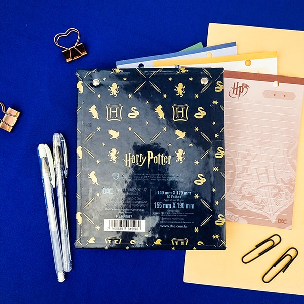 Mini Caderno Argolado, 2 argolas, 80 folhas, vertical, Harry Potter, 4567, DAC - PT 1 UN