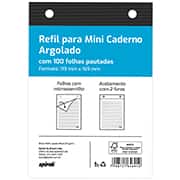 Refil com pauta para mini caderno argolado, 100 folhas, 119mm x 169mm, Spiral - PT 1 UN