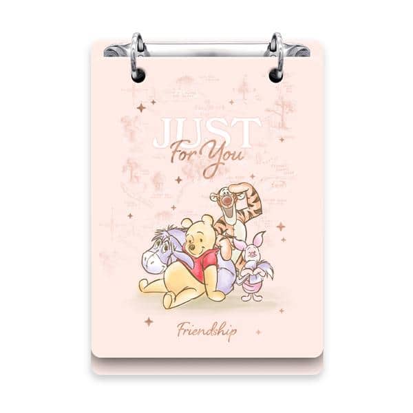 Mini Caderno Argolado Ursinho Pooh, Capa Dura, 2 argolas, 100 folhas, Vertical, 119 x169mm, Spiral Pooh - PT 1 UN