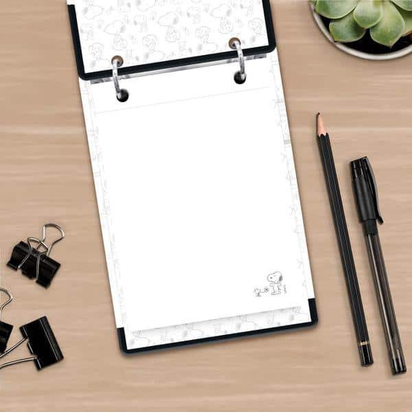 Mini Caderno Argolado Snoopy, Capa Dura, 2 argolas, 100 folhas, Vertical, 119 x169mm, Spiral Sno - PT 1 UN