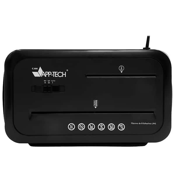 Fragmentadora de papel 8 folhas em partículas / cartão com cesto 220v C800 App-tech CX 1 UN Fragmentadora de papel 8 folhas em partículas / cartão com cesto 220v C800 App-tech CX 1 UN