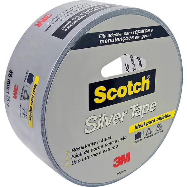 Fita Silver Tape 3M Scotch - 45 mm x 25 m - 1 UN