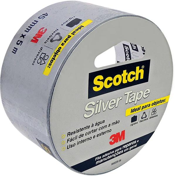 Fita Silver Tape 3M Scotch - 45 mm x 5 m - PT 1 UN