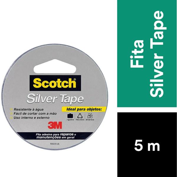 Fita Silver Tape 3M Scotch - 45 mm x 5 m - PT 1 UN