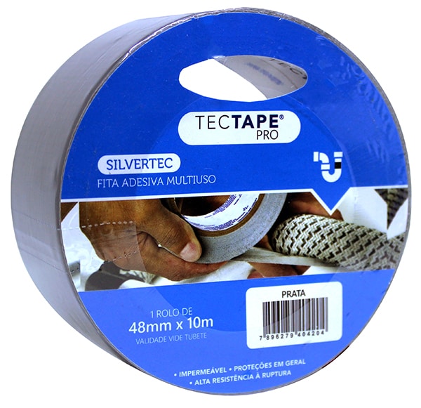 Fita adesiva multiuso, 48mm x 10m, Prata, 747, Tectape - RL 1 UN