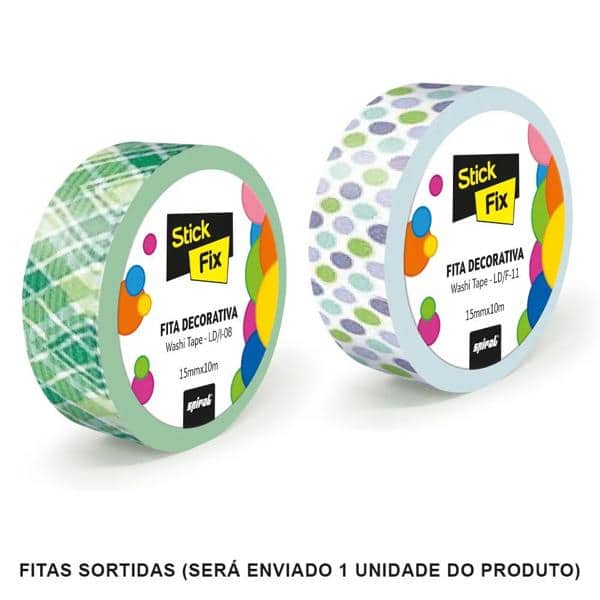 Fita adesiva decorativa 15x10 pattern (sortidos) Stick Fix PT 1 UN