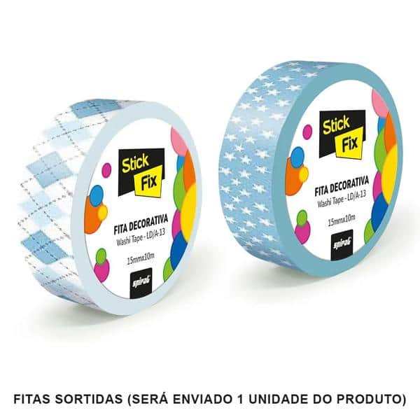 Fita adesiva decorativa 15x10 pattern (sortidos) Stick Fix PT 1 UN