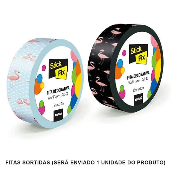 Fita adesiva decorativa 15x10 pattern (sortidos) Stick Fix PT 1 UN