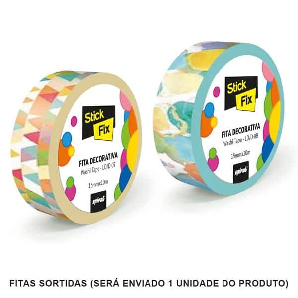 Fita adesiva decorativa 15x10 pattern (sortidos) Stick Fix PT 1 UN