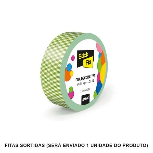 Fita adesiva decorativa 15x10 pattern (sortidos) Stick Fix PT 1 UN