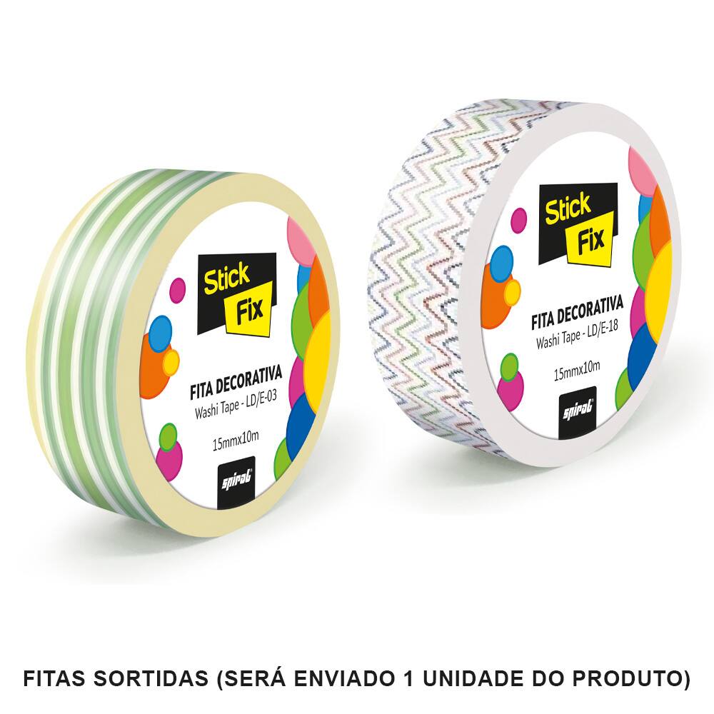 Fita adesiva decorativa 15x10 pattern (sortidos) Stick Fix PT 1 UN